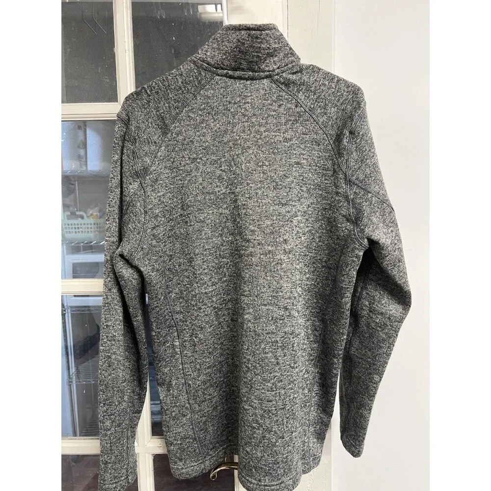 Eddie Bauer Sweatshirt Fleece Pullover Men’s Medium Gray Green Quarter Zip Logo - Picture 6 of 6